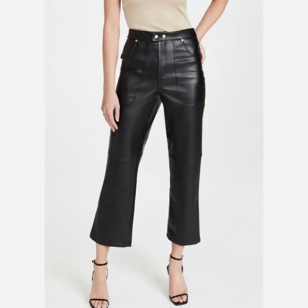 Blank NYC Vegan  "Track Record" Black Pants  NWT Sz 31 Pleather